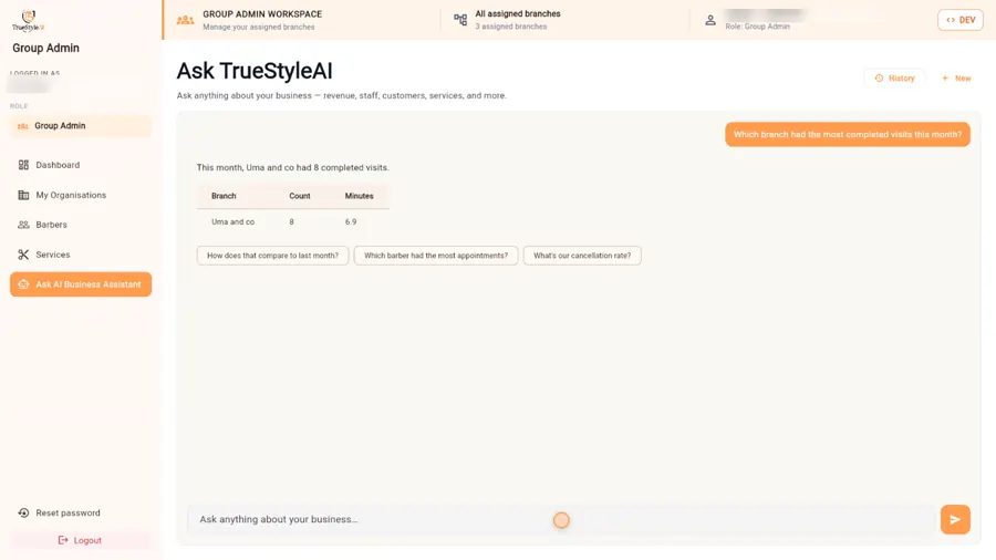 AI assistant answering a group question