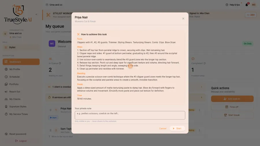 AI step-by-step cut guide